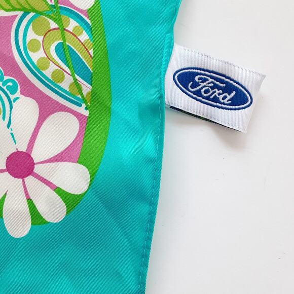 Lilly Pulitzer Ford 100% Silk Rectangle Scarf Pink Floral Breast Cancer 2004 - Picture 6 of 9